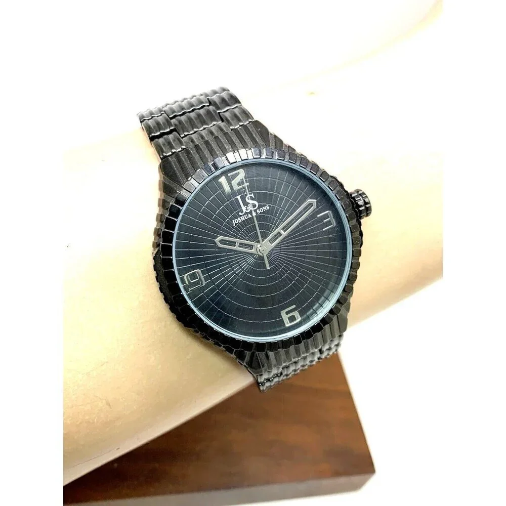 Joshua & Sons Men's Watch JS99BK Quartz Black Dial Stainless Steel 44mm
